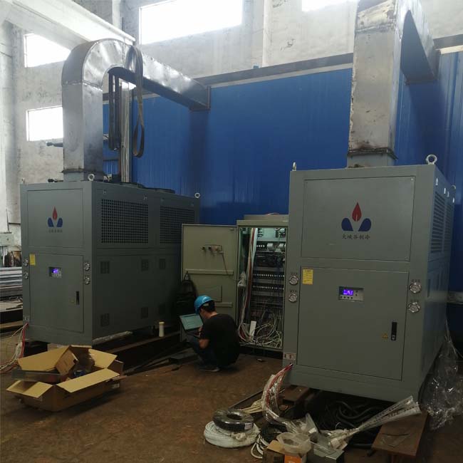 锂电池冷风机客户安装调试现场